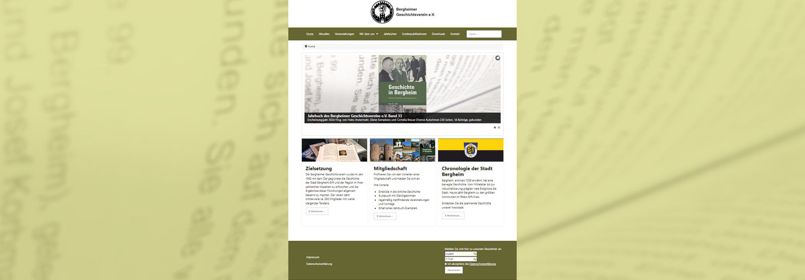 Die neue Homepage wird vorgestellt